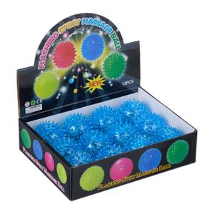 LED Igelball 12er Set blau Blau - Kunststoff - 7 x 7 x 7 cm