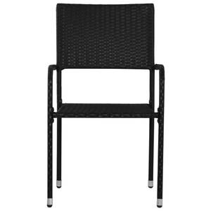 Salle à manger (lot de 5) 3009977-2 Noir - Métal - Polyrotin - 80 x 74 x 140 cm