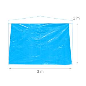 Lot de 3 parois latérales pour tonnelle Bleu - Blanc - Matière plastique - 300 x 200 x 1 cm