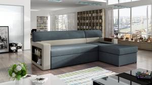 Ecksofa RIC Beige - Blau - Ecke davorstehend rechts