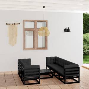 Garten-Lounge-Set (8-teilig) 3009889-2 Anthrazit - Schwarz