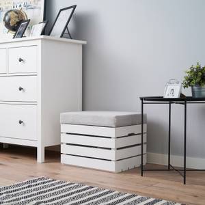 Sitzhocker mit Stauraum WHITE  2er Set Silber