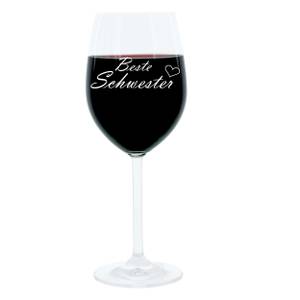 Gravur-Weinglas Beste Schwester Glas - 9 x 23 x 9 cm