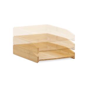 4 x Dokumentenablage Bambus stapelbar Braun - Bambus - 25 x 6 x 33 cm