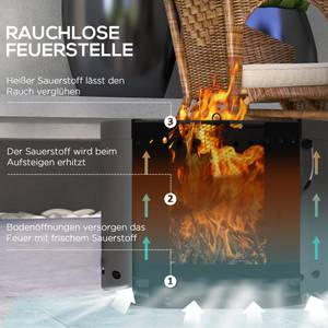 Feuerschale Grau - Metall - 38 x 27 x 38 cm