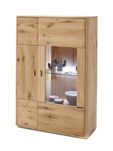 Highboard Renzo 6 mit Beleuchtung Braun - Massivholz - Holzart/Dekor - 96 x 140 x 38 cm