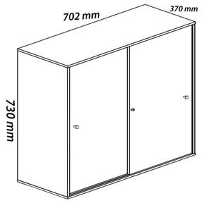 Büroschrank Lona L Cremeweiß - Weiß