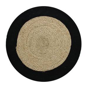 Tapis FUNNY JUTE Noir - 70 x 70 cm