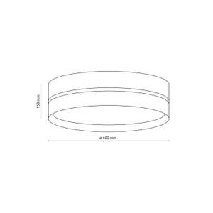 Deckenleuchte GILBERT Schwarz - Weiß - Metall - Rattan - 60 x 15 x 60 cm