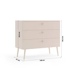 Kommode Schrank Mentona Holzwerkstoff - 41 x 85 x 100 cm