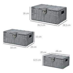 Ablagekorb 850-233V00GY Grau - Polyrattan - 29 x 18 x 36 cm