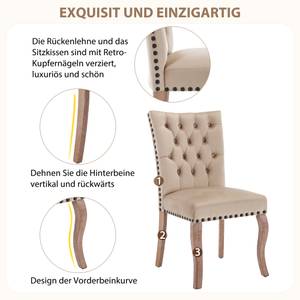 Esszimmerstuhl 2er-Set Asteria Ⅸ Beige