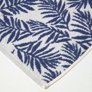 Frottee-Handtuch mit Blätter-Motiv Blau - Textil - 50 x 1 x 85 cm