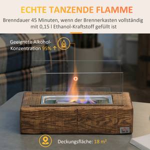 Ethanol-Kamin 820-306V00ND Braun - Metall - 16 x 18 x 33 cm