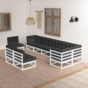 Garten-Lounge-Set (9-teilig) 3009799-2 Anthrazit - Weiß