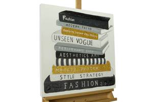 Acrylbild handgemalt En Vogue Schwarz - Weiß - Massivholz - Textil - 60 x 60 x 4 cm