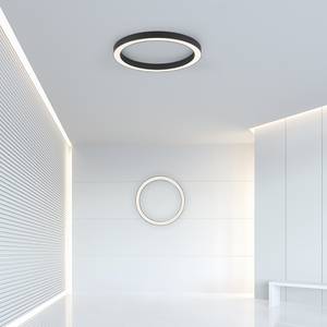 LED Deckenlampe PURE Lines Round Grau - Metall - 50 x 4 x 50 cm