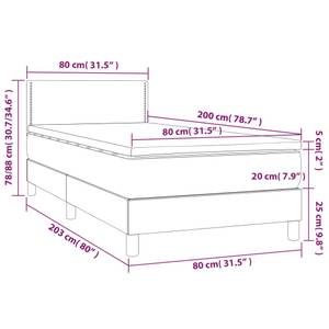 Boxspringbett 3017268-4 Schwarz - 80 x 203 cm