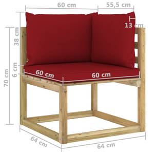 Gartensitzgruppe K5363(2 Stk) Rot - Massivholz - 70 x 64 x 64 cm