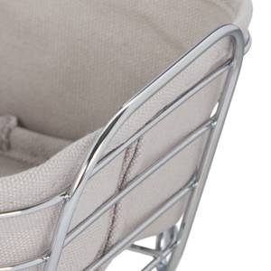 Corbeille à pain métal insert en tissu Gris - Blanc