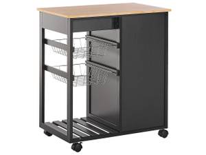 Servierwagen BOVES Schwarz - Braun - Holzwerkstoff - 76 x 88 x 48 cm