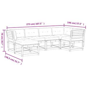 Gartensitzgruppe K4977(6-tlg) Braun - Massivholz - 78 x 73 x 64 cm