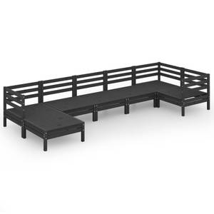 Garten-Lounge-Set Schwarz - Massivholz - Holzart/Dekor - 64 x 29 x 64 cm