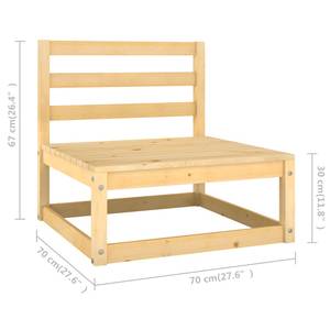 Gartenmöbel-Set (5-teilig) 3009917 Braun - Massivholz - Holzart/Dekor - 70 x 67 x 70 cm