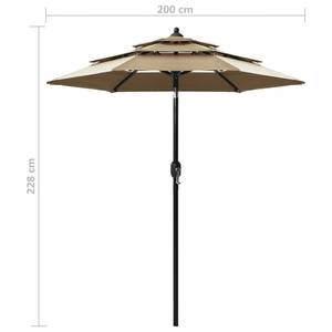 Parasol Gris - Textile - 200 x 228 x 200 cm