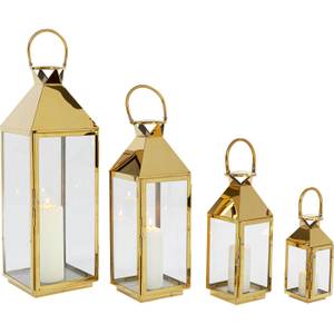 Lanternes Giardino set de 4 dorées Doré - Métal - 24 x 71 x 23 cm