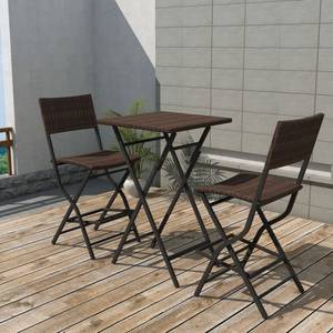 Bistro-Set (3-teilig) 293953 Braun - Kunststoff - Polyrattan - 60 x 101 x 60 cm