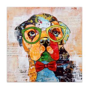 Drucken Mops Pop Art Textil - 80 x 80 x 4 cm