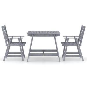 Gartenmöbel-Set Grau - Massivholz - Holzart/Dekor - 62 x 74 x 88 cm