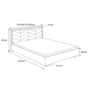 Polsterbett AURORA Braun - Breite: 140 cm