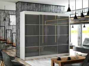 Kleiderschrank PEKA3 Grau - Weiß - Breite: 250 cm