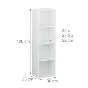 Etagère blanche pour livres Blanc - Bois manufacturé - 30 x 106 x 23 cm