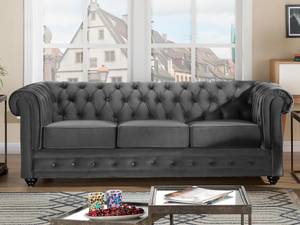 Sofa CHESTERFIELD Anthrazit - Tiefe: 205 cm