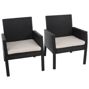 Poly-Rattan Sessel Sanremo (2er Set) Grau - Metall - Polyrattan - 63 x 80 x 62 cm