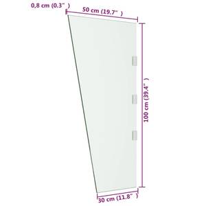 Vordach Seitenwand 3012295-1 Glas - Metall - 100 x 1 x 30 cm