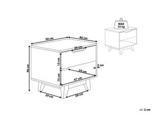 Table de chevet SPENCER Chêne clair - Blanc