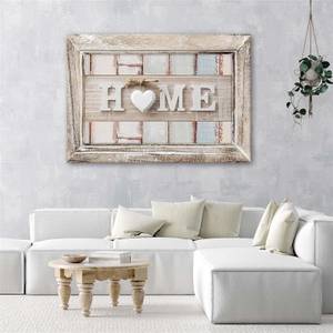 Bild Home Herz Vintage Retro Inschrift 60 x 40 cm