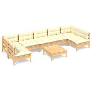 Garten-Lounge-Set Weiß - Massivholz - 64 x 29 x 64 cm