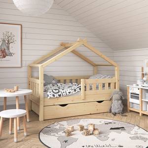 Lit enfant lit cabane en bois 70x140 cm bois