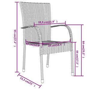 Garten-Essgruppe (3-teilig) 3013183 Grau - Kunststoff - Polyrattan - 45 x 45 x 45 cm