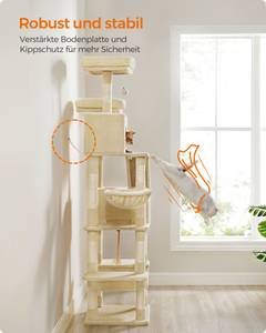 Katzenbaum Bangui Beige - Holzwerkstoff - 50 x 206 x 60 cm