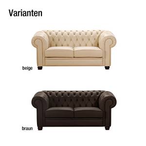 Sofa Medford (2-Sitzer) Echtleder Beige