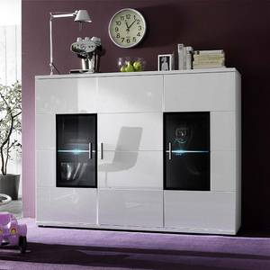 Buffet Corana 3 portes - Blanc brillant - Avec éclairage