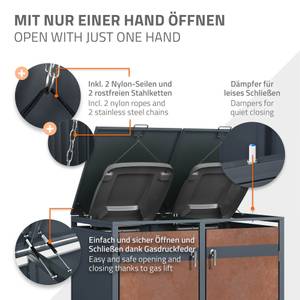 Mülltonnenbox für 4 Tonnen Rotbraun