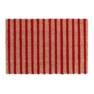 Paillasson en fibres de coco Marron - Rouge - Fibres naturelles - Matière plastique - 60 x 2 x 40 cm