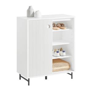 Buffet Meuble d'entrée FSB62-W Blanc - Bois manufacturé - Métal - 70 x 87 x 37 cm